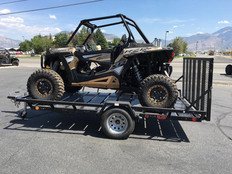 Polaris RZR Side-By-Side Securely Loaded on a Single-Axle Utility Trailer