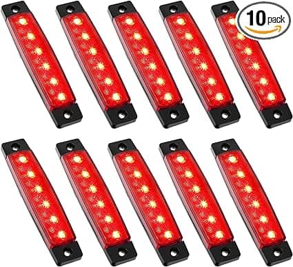 10 Pcs LED Rock Strip Lights Underglow Wheel Fender Well Lighting Kits for UTV ATV (Red)